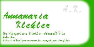 annamaria klekler business card